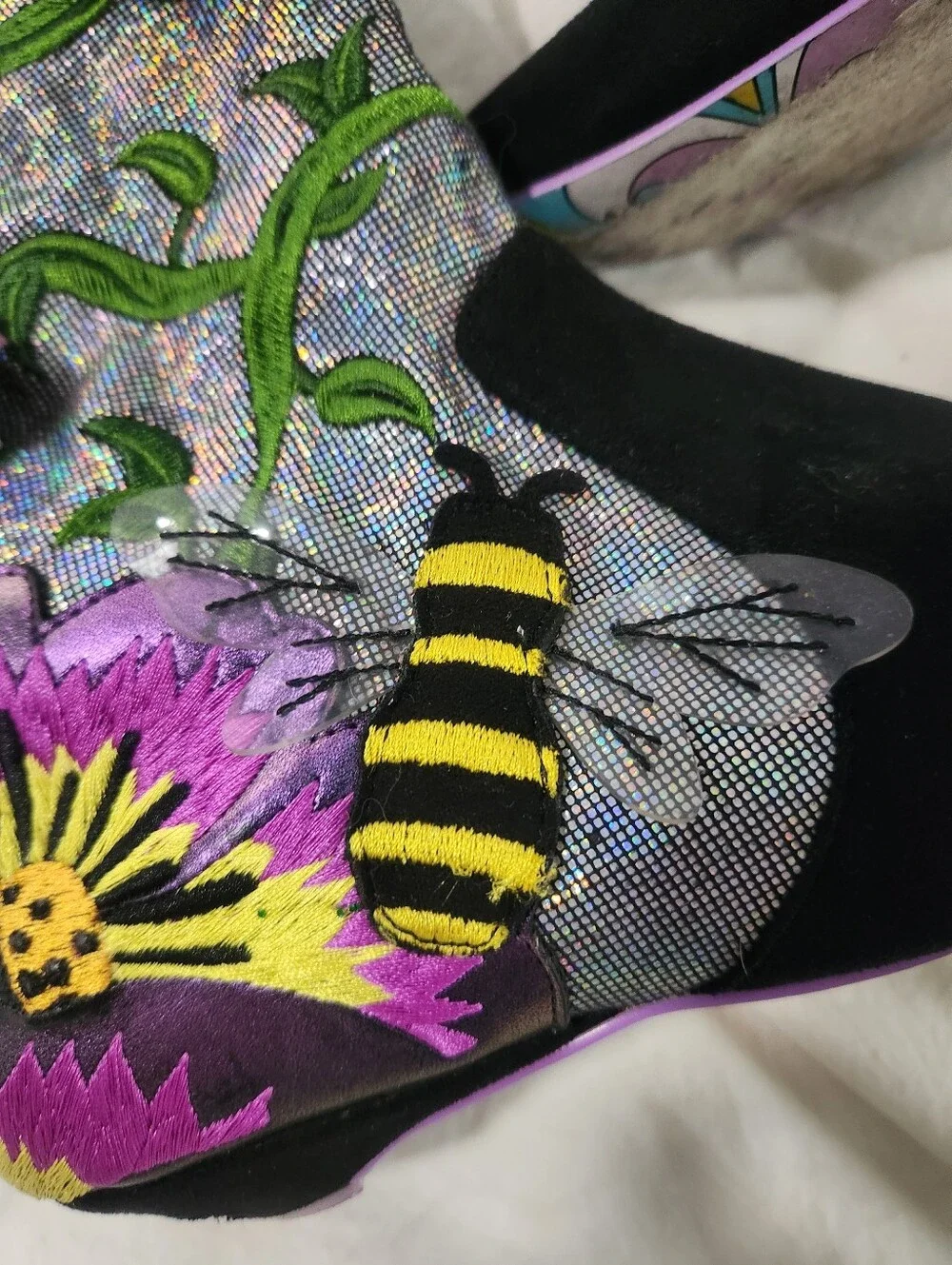 Irregular Choice Bloomin Fabulous Boots Size 39 Bees Butterflies Flowers